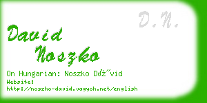 david noszko business card